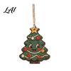 Holiday Tree Decoration Wooden Christmas Santa Claus Ornament Snowman Stocking Wreath Hanging Natural Wood Decor Decoration 2D Farmhouse Rustic