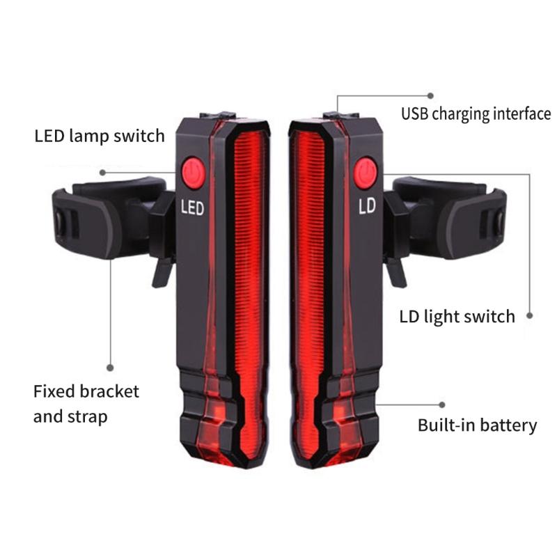 Visible Bicycles LED Rear Light Commuting Adventure Intelligent Flashes Tail Light for Sports & Leisures