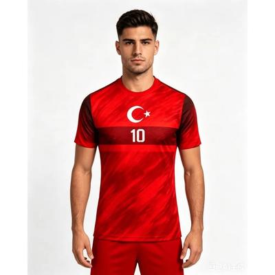 Summer Türkiye Men's 3D Printed Outdoor Sports Breathable Short-sleeved Football Training Top Unisex Casual Top Tees