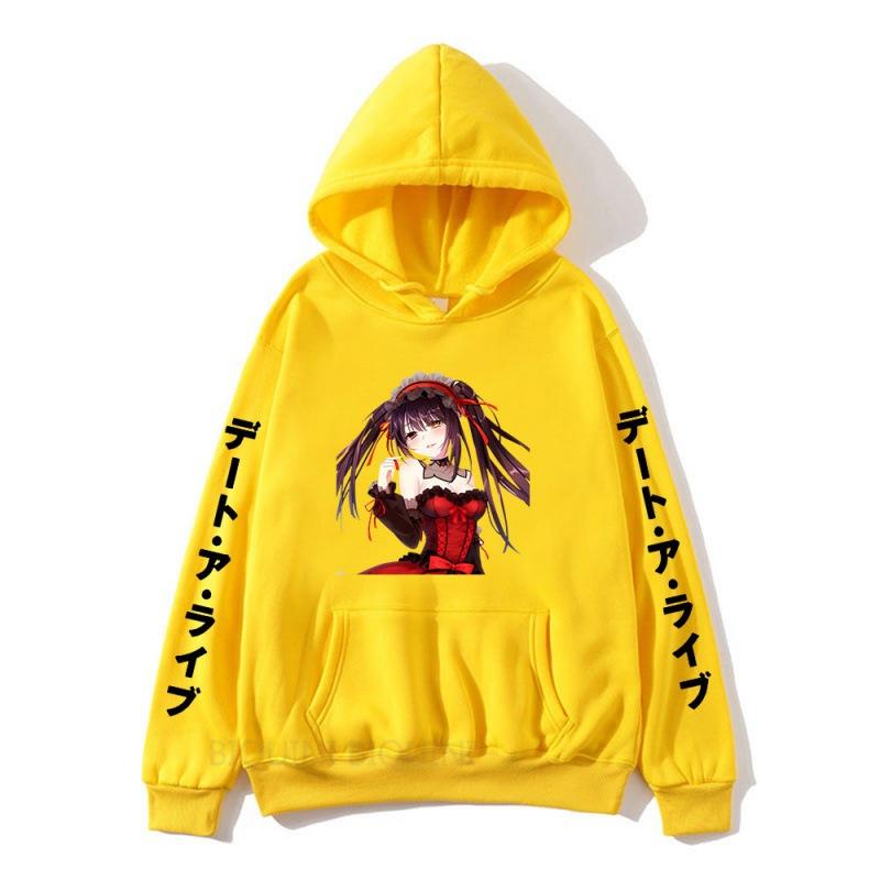 Date A Live Nightmare Hoodies Print Fashion Sweatshirt Casual Unisex Autumn Winter Fleece Streetwear Tops Male Sudaderas
