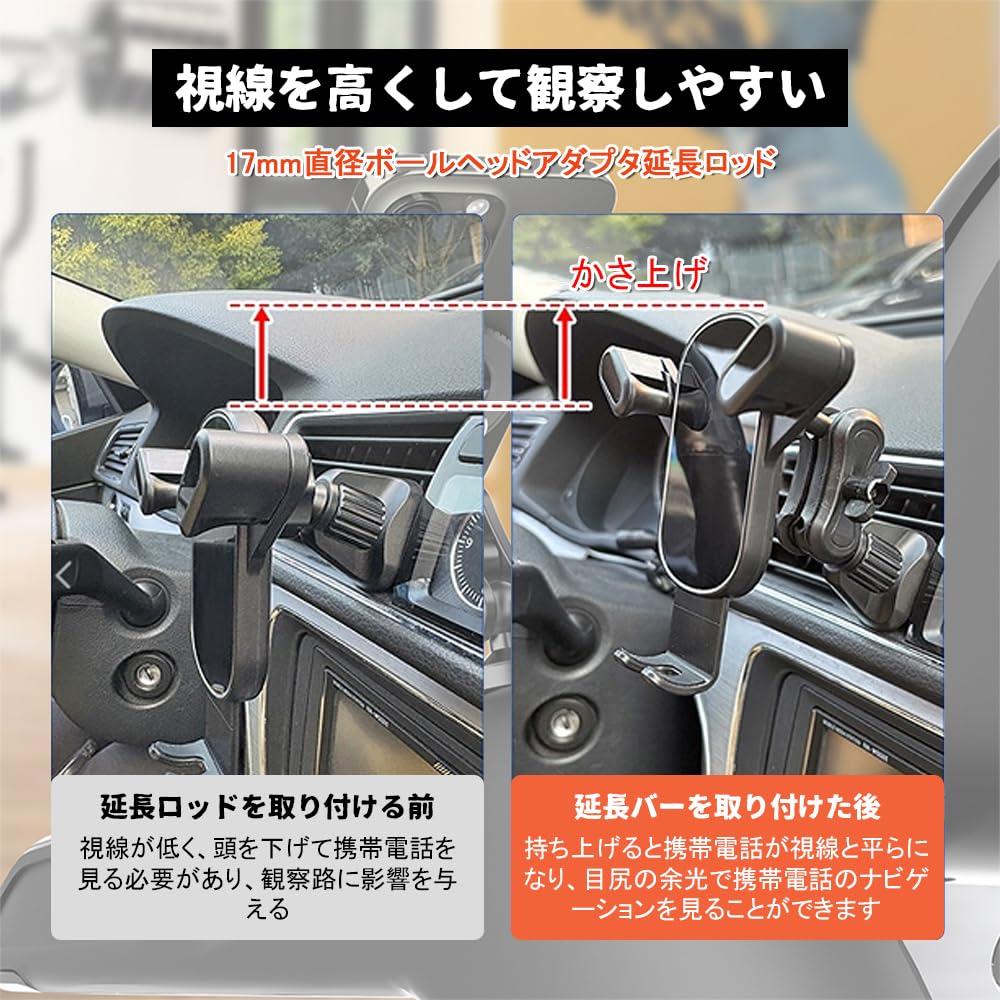 CYBRIDGE Car Ball Mount 17mm Ball Mount Aluminum Alloy Heavy