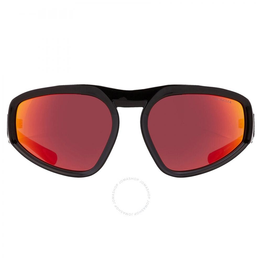 

Moncler Pentagra Red Mirrored Wrap Men s Sunglasses ML0248 01U 62