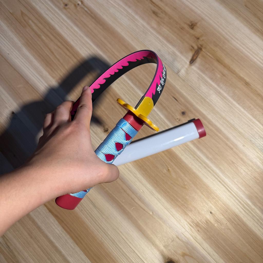 Demon Slayer: Kimetsu no Yaiba Nichirin Short Blade Anime cos Props Plastic My Wife Zenitsu Scenic Area Children's Toy Knife