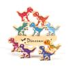 Happy Stacking Dinosaurs,Wooden Stacking Toy For Toddlers, Colorful Dinosaur Balancing Activity Toy, Improves Fine Motor Skills And Dexterity