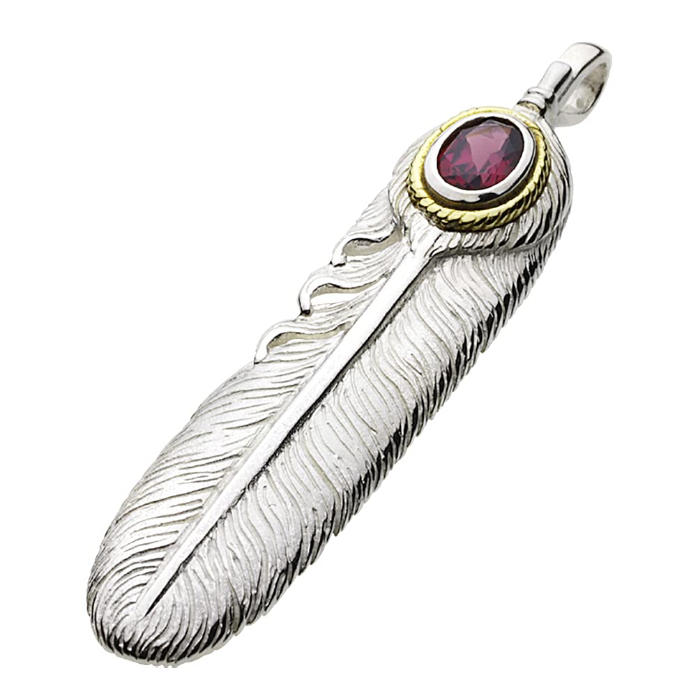 

Кулон в виде пера с родолитовым гранатом fp0518 [Figmart] [Серебряный аксессуар]