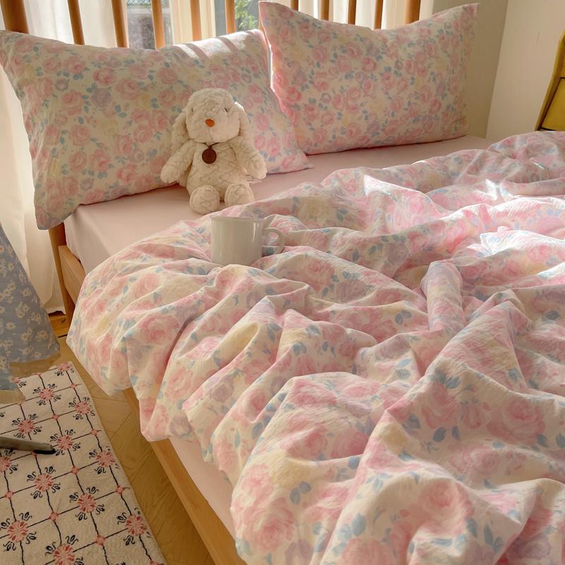 2025 Summer Quilt New Washed Cotton Cooling Blanket Lovely Home Decoration Comfortable Lightweight With Pillowcase Sheet