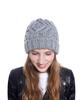 Damen-Herbst-Winter-Wollmütze, Diamant-Plaid, weiche, grobe Strickmütze