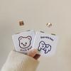 INS Korean Style Cute Bear Portable Folding Mirror Carry-on Cosmetic Mirror Female Student Dormitory Mini Double Mirror