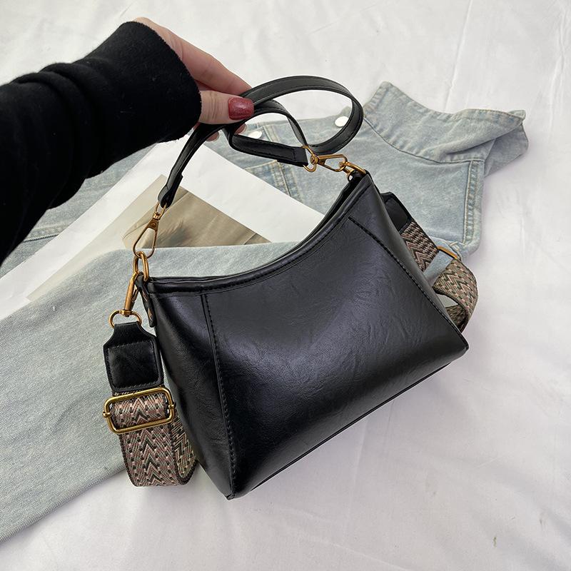 Single Shoulder Bag, Elegant Women's Bag, Wide Shoulder Strap Crossbody Bag, Trendy Mom Bag