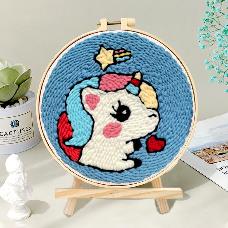 Russian Punch Needle DIY Kit: Handmade Wool Base for Fun Embroidery Projects