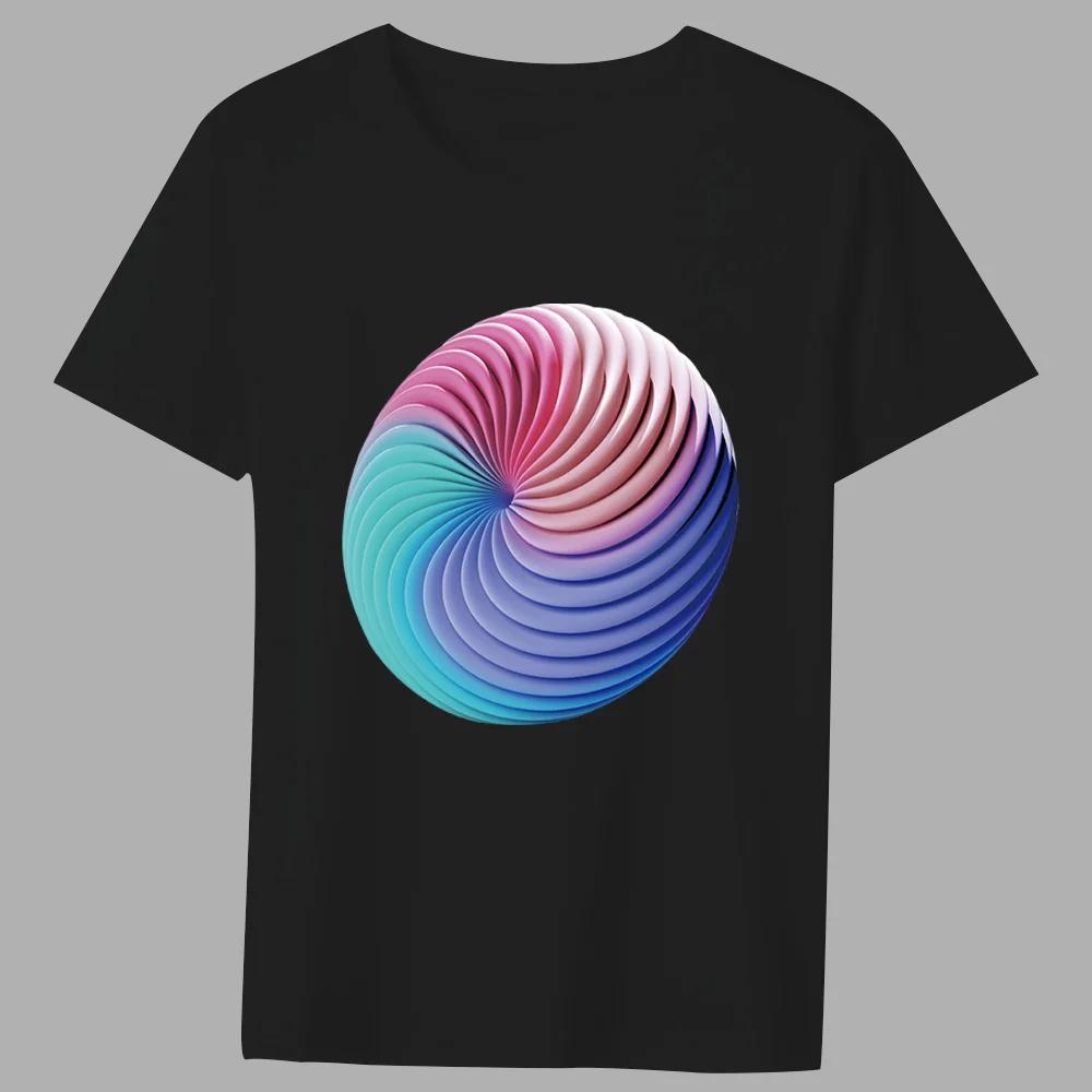 Fashion T-shirt Men's Classic Black 3D Printing Pattern Series All-match Casual Simple O-neck Commuter Comfortable Top T-shirt