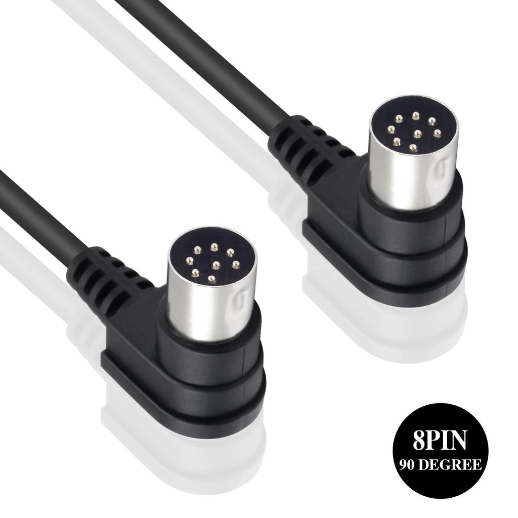 Poyiccot DIN Connector Right Angle DIN Male to Male Speaker MIDI Cable DIN Connector DIN Compatible with System 8-Pin Cable, 8-Pin Cable, 8-Pin