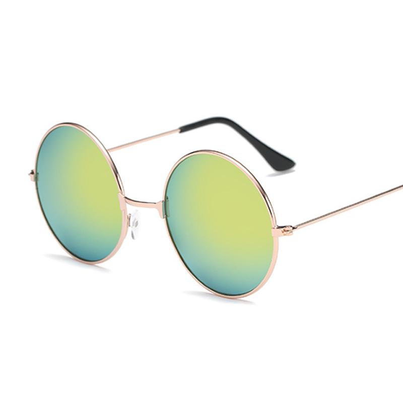 Vintage Small Round Sunglasses Woman Brand Designer Sunglasses Female Alloy Colorful Mirror Retro Black Circle