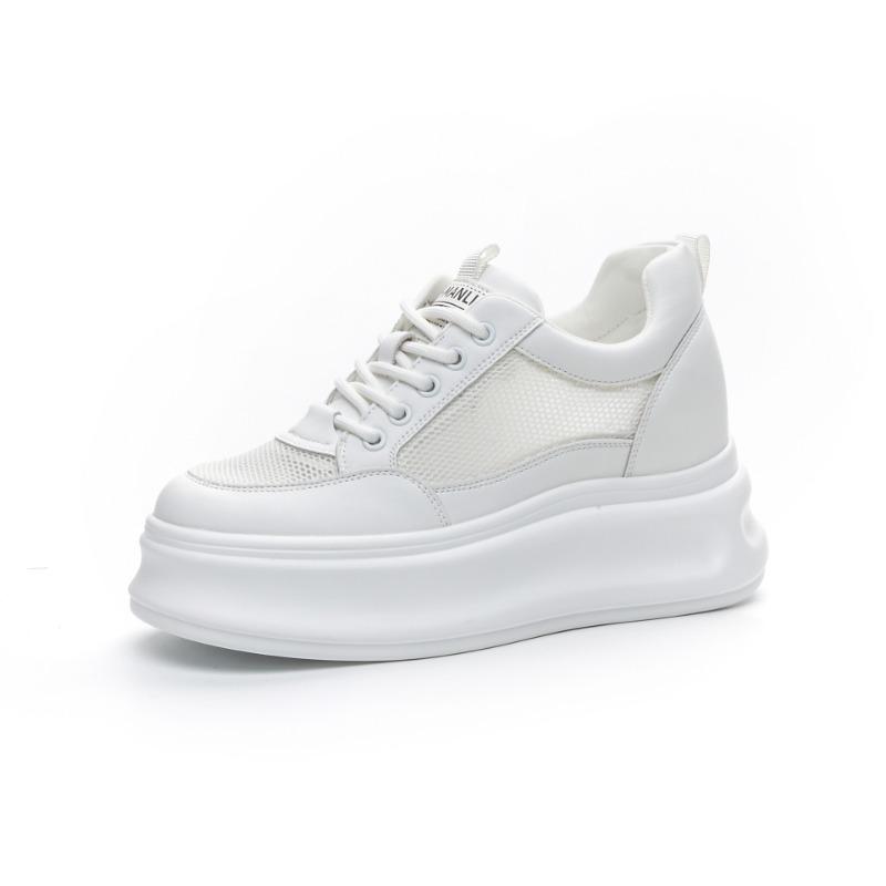 

Trend autumn women s shoes new muffin thick sole inner height increase leisure sports women s single white shoes 39