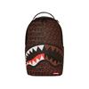 Sprayground Rucsac PVC cu Cusături de Litere și Gura de Rechin Vintage, Rucsac Unisex, Maro W1135746