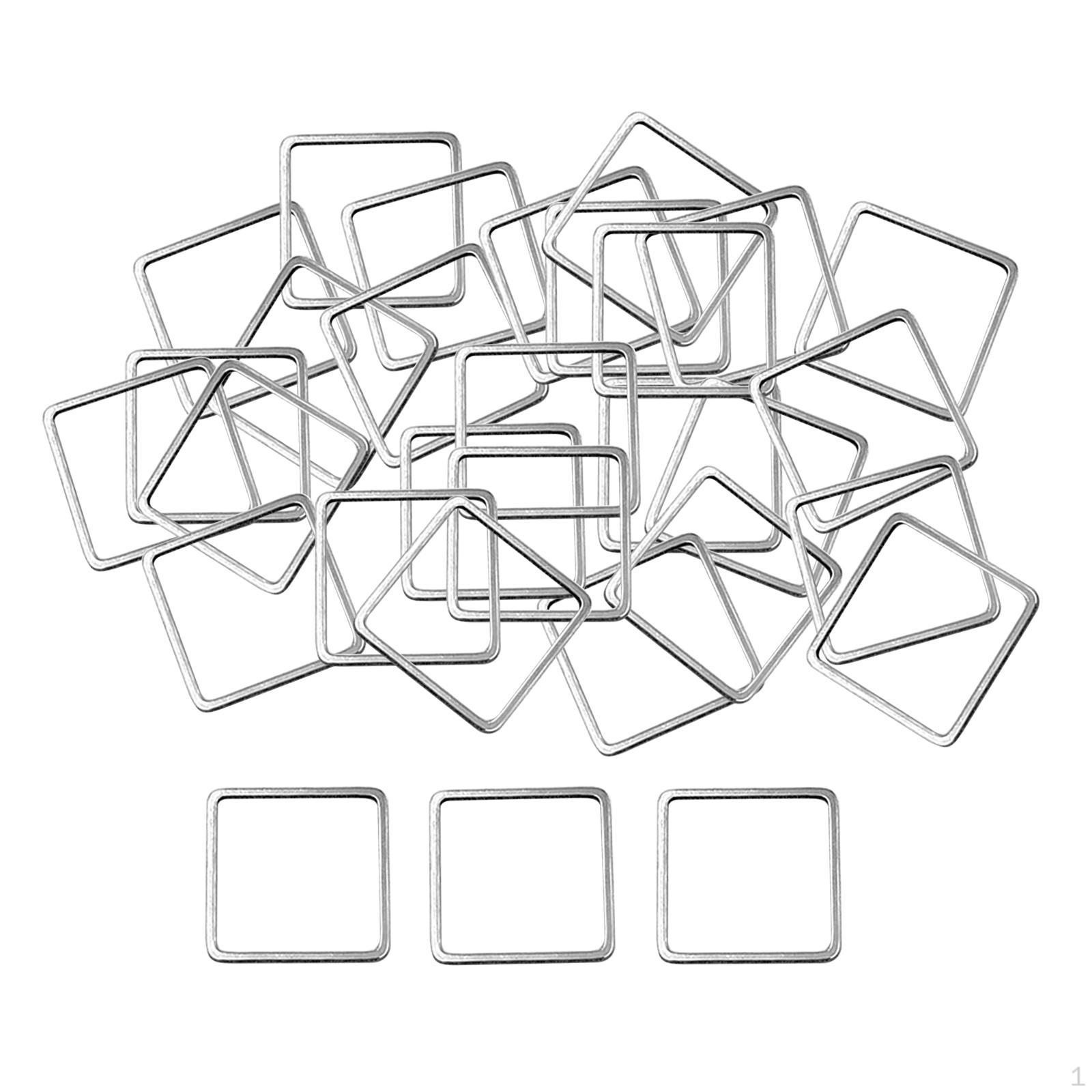 

30Pcs Stainless Steel Hollow Geometric Square Pendant Charms Beading Hoop DIY Earring Bracelets