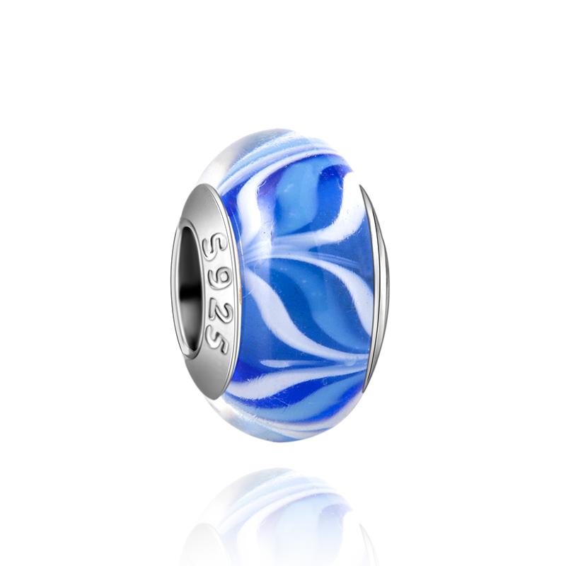 Matte Black Collection copper ThreeDimensional FlowerStriped Glass Bead Charms Compatible With Do It Yourself Bracelets Necklaces Exquisite Pieces P