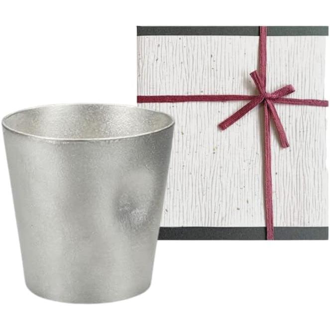 [Work Club Red Ribbon Wrapped with Japanese Paper] Nousaku NAJIMI Tumbler H91 89 mm Full Water Capacity 390cc 100% Tin Thumb Recess Antibacterial