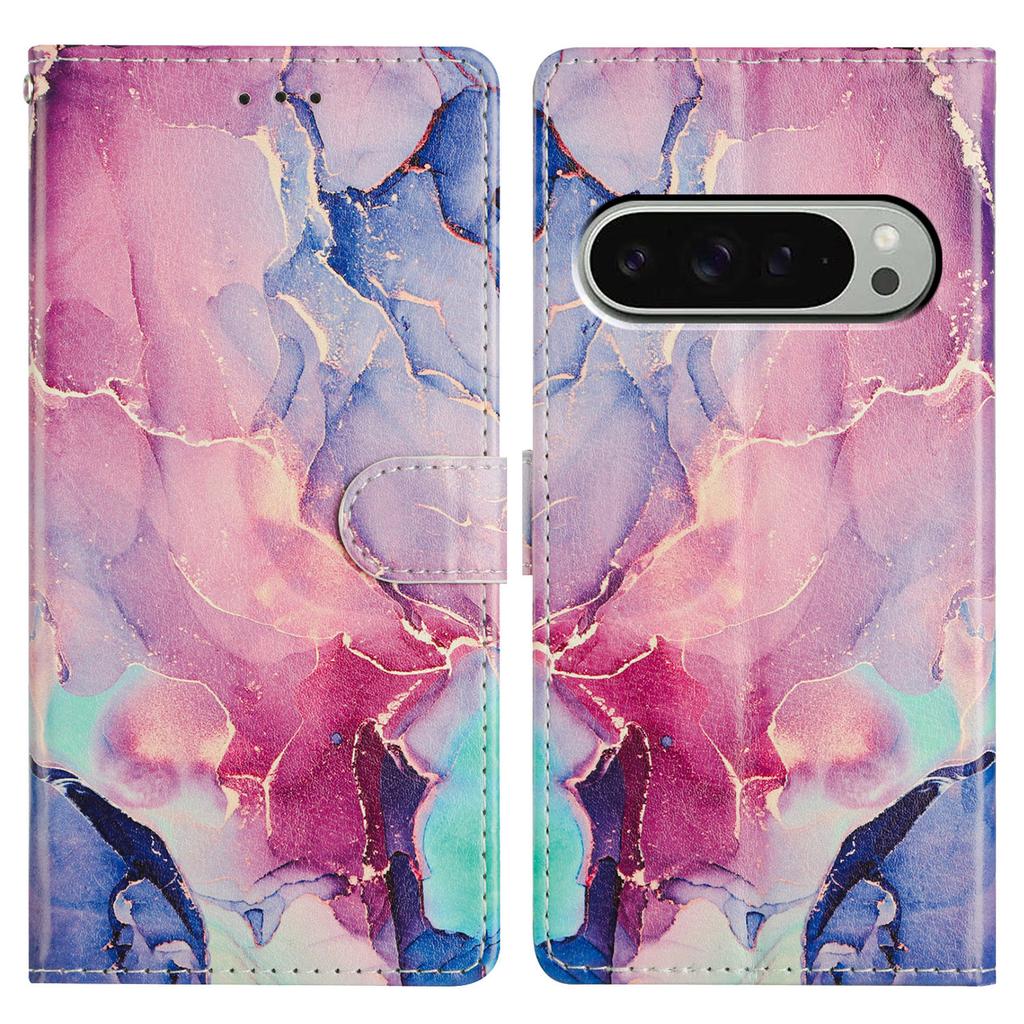 For Google Pixel 9 Pro XL Case PU Leather Wallet Phone Cover with Stand Pattern Painted