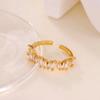 Stainless Steel Cubic Zirconia Butterfly Rings Gold Color Anti Fading Ring Women Mama Wedding Jewelry Vacation Accessories Gifts