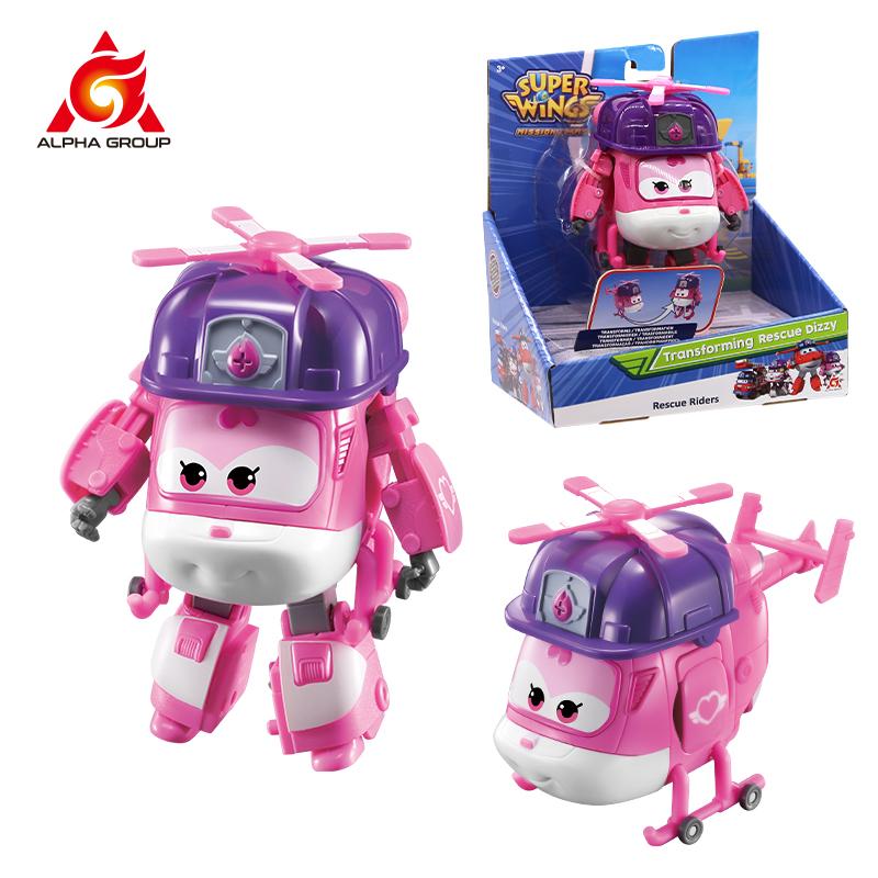Super Wings 5 Inches Transforming Ellie Transforms from Airplane to Robot in 10 Steps Deformation Anime Action Figures Kid Toys