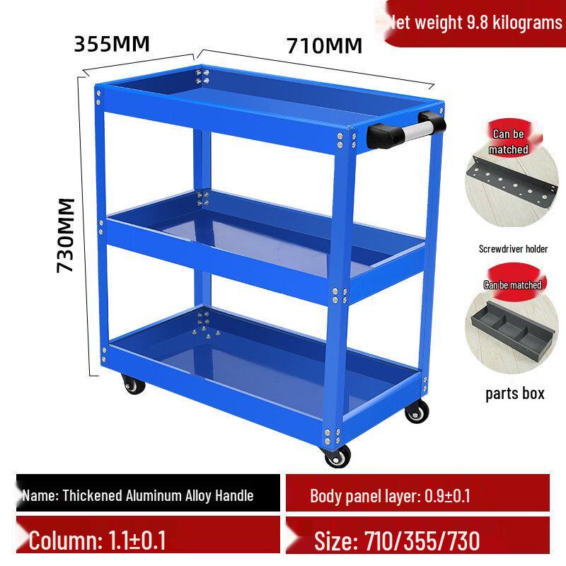 Multi-functional Workshop Tool Cart with Screwdriver Rack