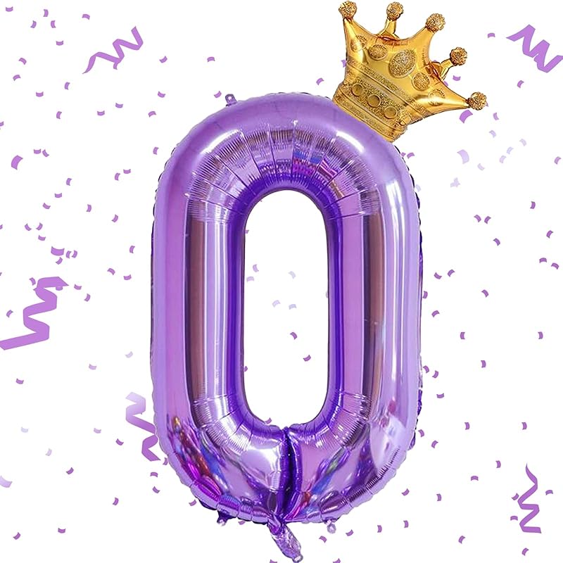 Purple 1 Balloon 40 Inch,Giant Number 1 & Mini Crown Balloons Set for Girl Boy 1st Birthday Party Decorations,Purple Birthday Party Decorations