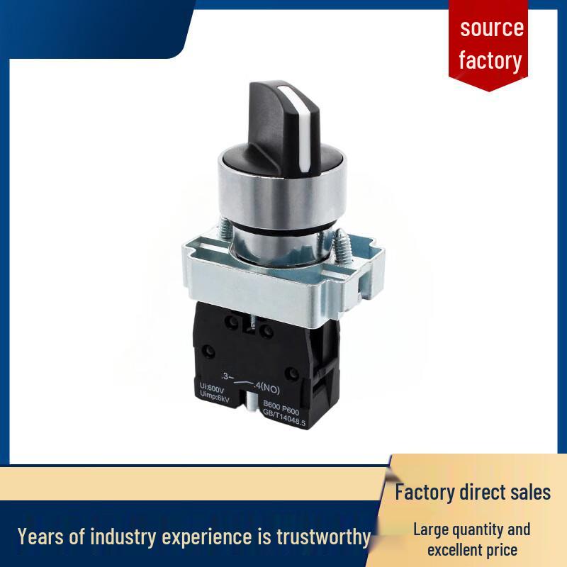 Jueceng XB2-BD33 Latching 3-Position Selector Switch (2 NO, Pack of 10)