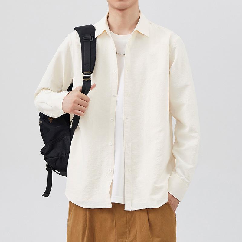 

2026 New Men s Workwear Shirt, Loose Casual Long-Sleeve Shirt Jacket for Spring and Autumn M бежевый