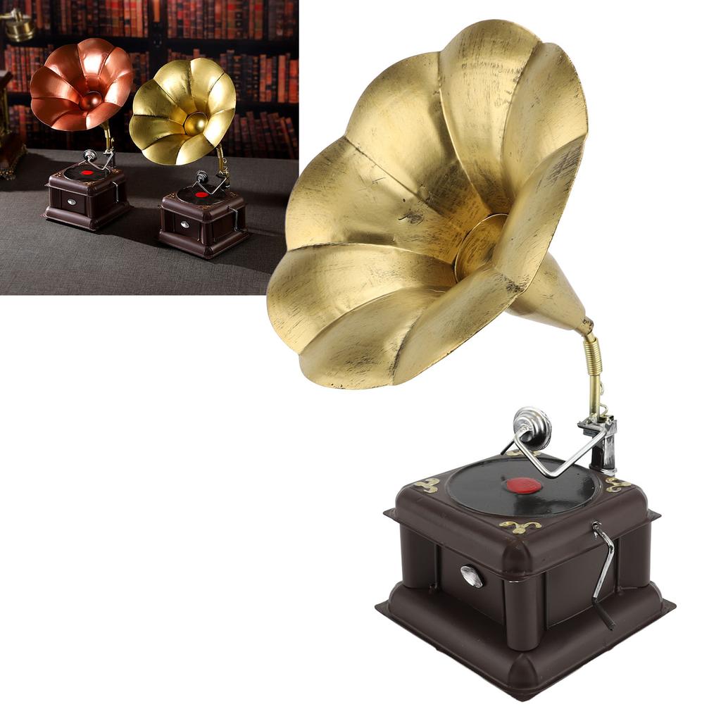Vintage Phonograph Model Iron Erosion Resistant Retro Phonograph Gramophone Ornament