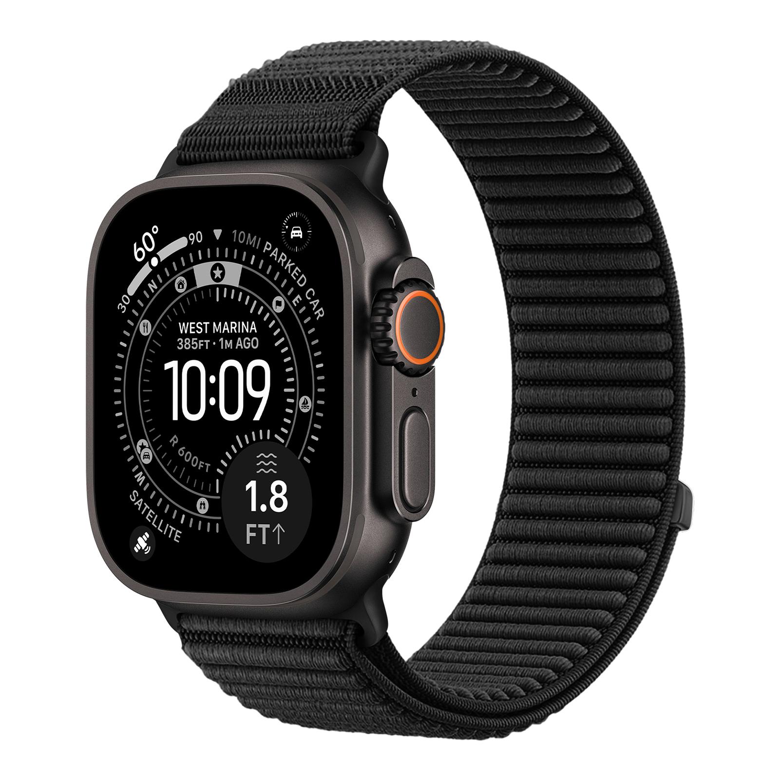 

Strap for Apple Watch Ultra 3 Bands iwatch 49mm 44mm 40mm 42mm 46mm 41mm 45mm Nylon Loop correa Bracelet series 10 9 8 7 2 Se 11 38 40 41mm S10-42mm чёрный