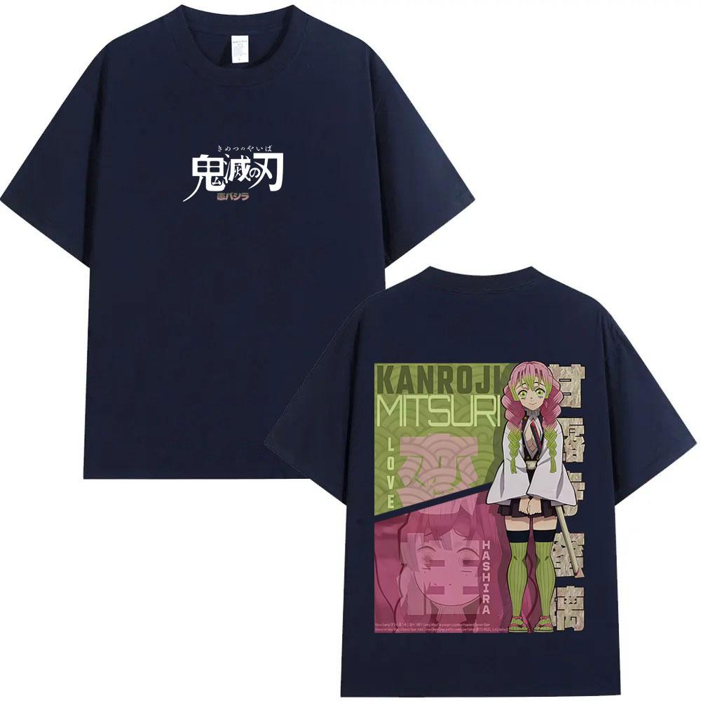 Anime Demon Slayer Love Hashira Kanroji Mitsuri Graphic Tshirt Men Women Fashion Casual Oversized T Shirts Unisex Cotton Tshirt