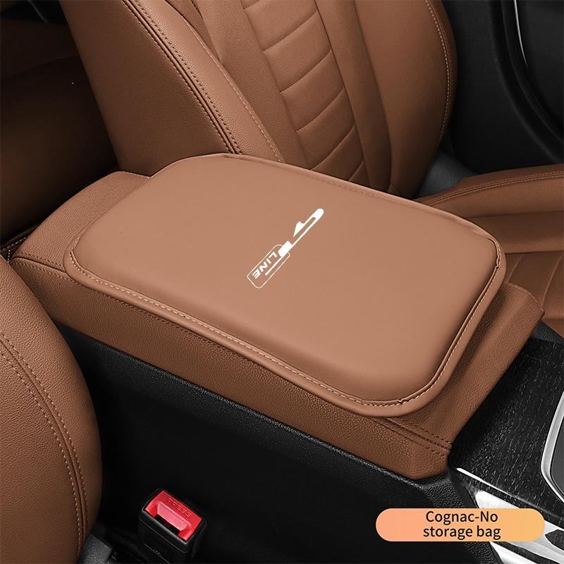 Leather Car Armrest Cushion Storage Box Cover Pad Mat For Kia GT Gtline Xline Ceed Forte RIO STINGER Seltos K3 K5 Accessories