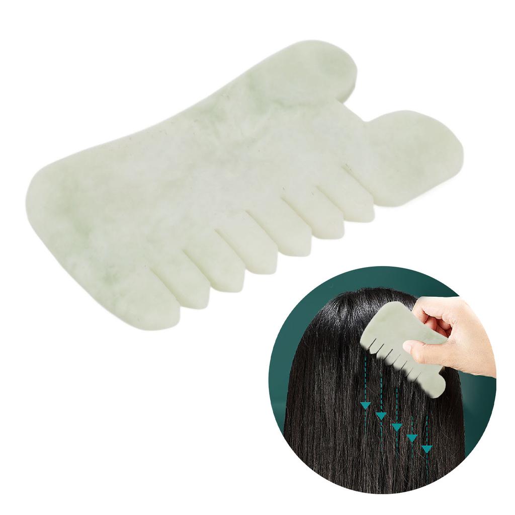 Jadestone Meridians Scraping Massage Comb Ergonomic Soreness Relief Head Relaxation Gua Sha Massage Tool