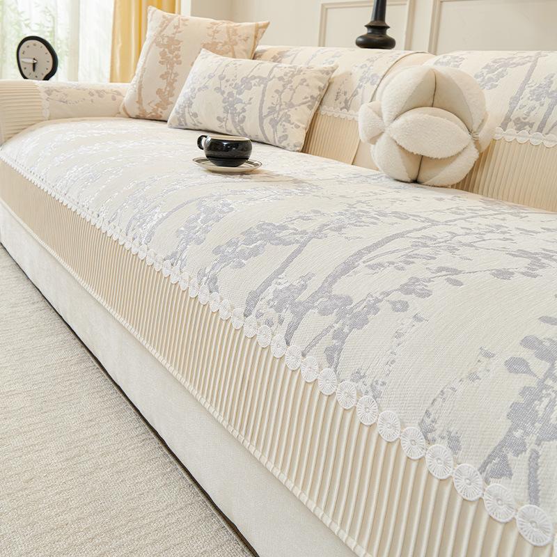 Light Luxury High-end Sofa Cushion, New Four-season Universal Chenille Non-slip and Dirt-resistant Sofa Seat Cushion Cover Cloth Towel