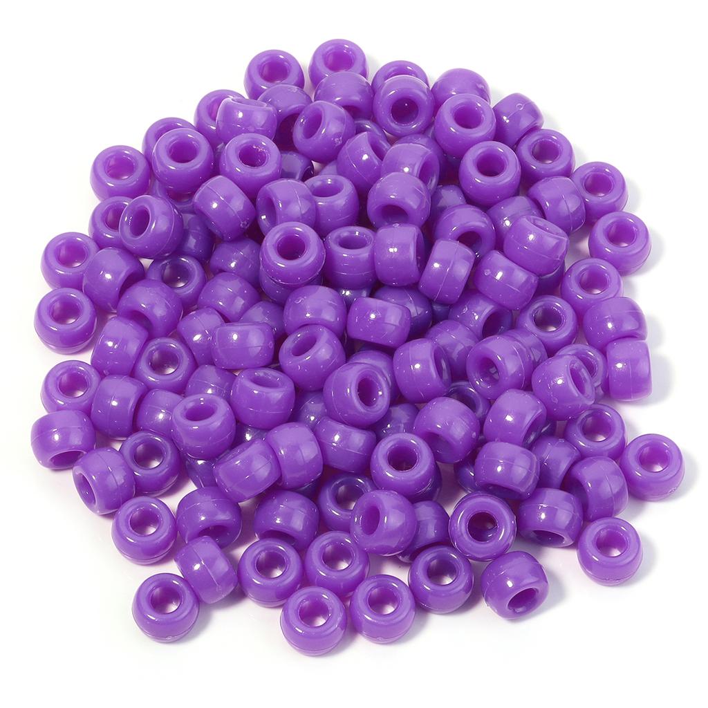 200pcs/lot 9mm Mix Color Acrylic Beads 4mm Big Hole Round Loose Beads For Jewelry Making DIY Necklace Bracelet Craft Accessories