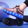 LED Light-Up Roller Shoes: Single/Double Wheel Wheeled Skates for Students