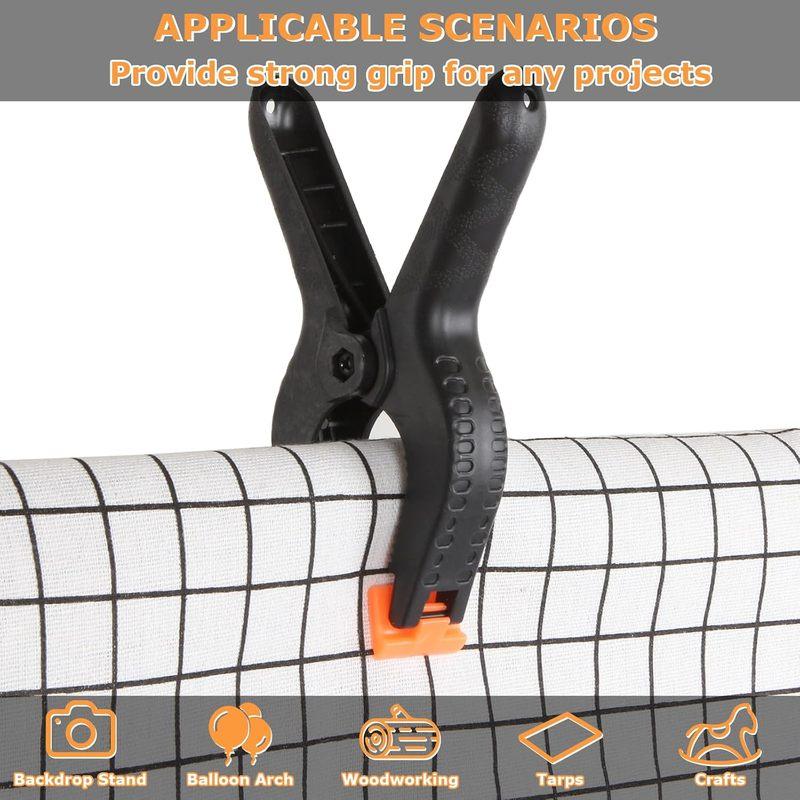 Non-slip Plastic Spring Clamps Adjustable Woodworking Clamps DIY Craft Photography Background Photo Stand Clips Clothes Pegs