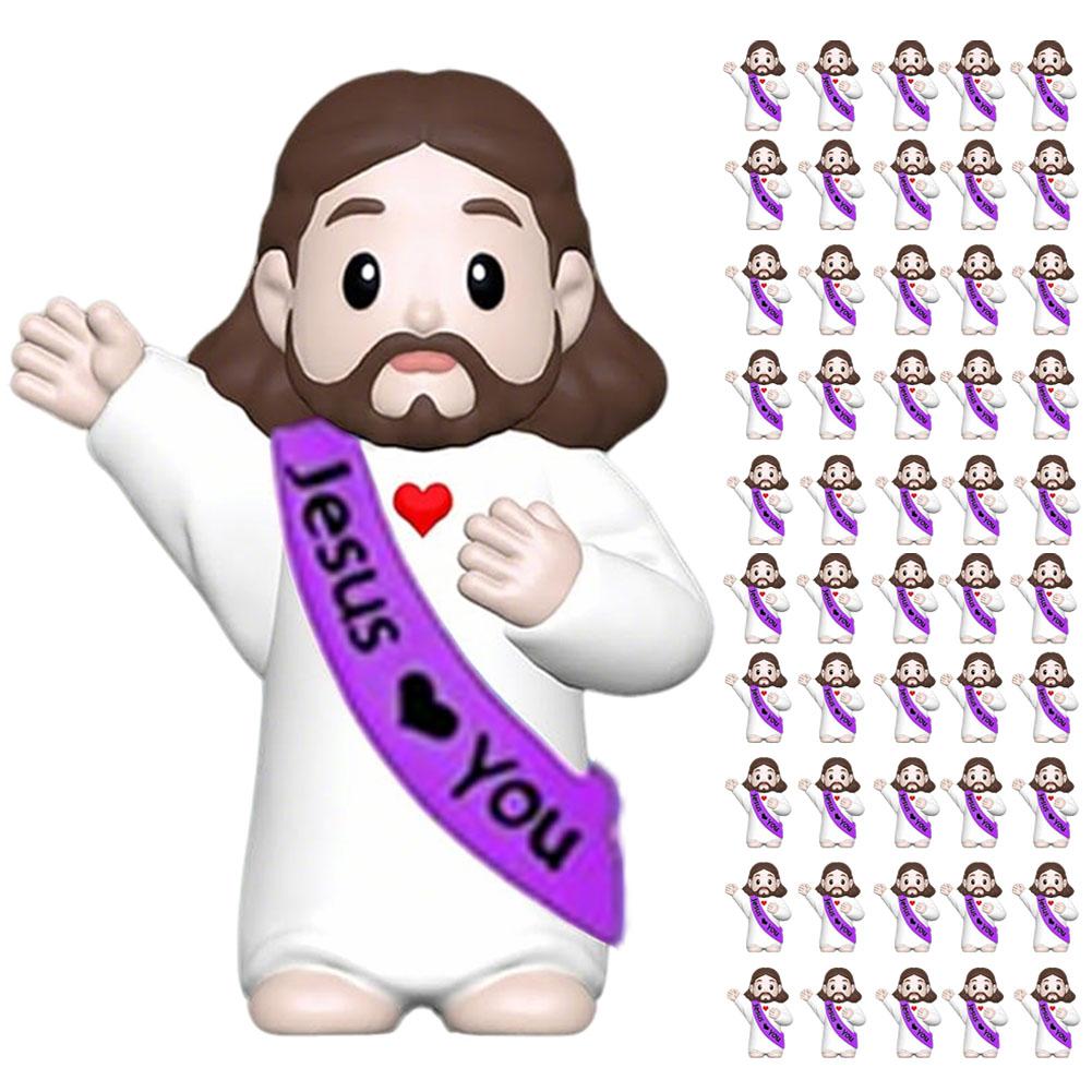 

50Pcs Little Jesus Figures Jesus Loves You Mini Jesus Figures Hide And Seek Religious Party Favors Sunday School Easter Egg Stuf