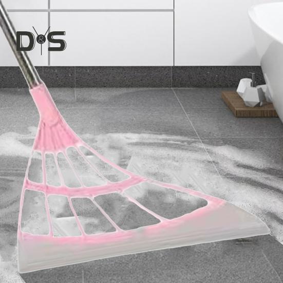 Silicone Broom Set Floor Cleaning Rubber Broom Multifunctional Broom Sweeper Ergonomic Design 45 Degree Bevel Broom