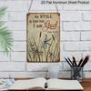 2D Flat, Vintage Psalm 46:10 Bible Verse Metal Tin Sign - "Be Still and Know That I Am God" Christian Wall Decor 8x12 Inch Classic Religious Verse