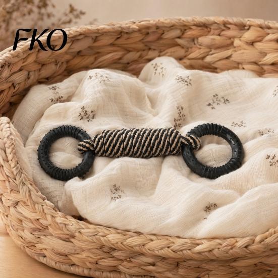 Wear-resistant Dog Toy Cotton Rope Toy, Flying Disc Interactive Fetch Knot Chew Tug-of-War for Large And Small