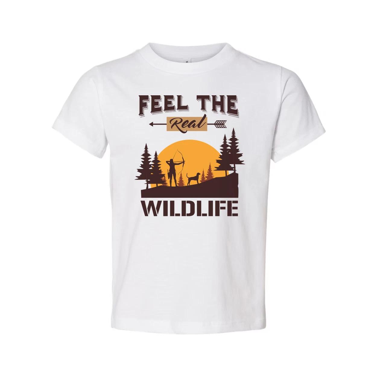 Feel The Real Wildlife Hunting Graphic Tee Unisex Sunset Archer Silhouette With 2XL