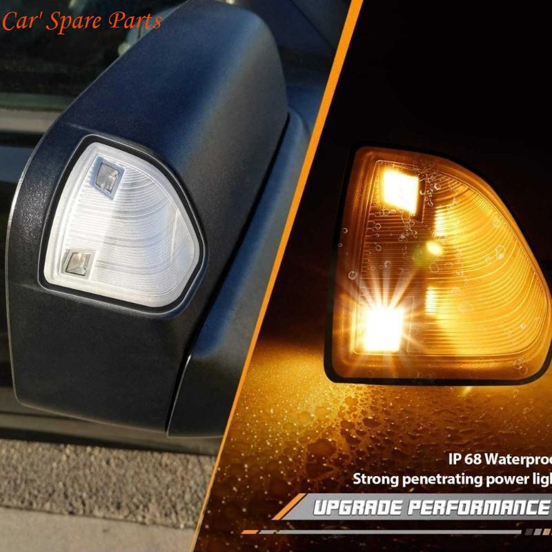 Y4UA 1 Pair Clear/Smoke Lens LED Side Turn Lamp Front Turn Light Replacement Truck Accessories
