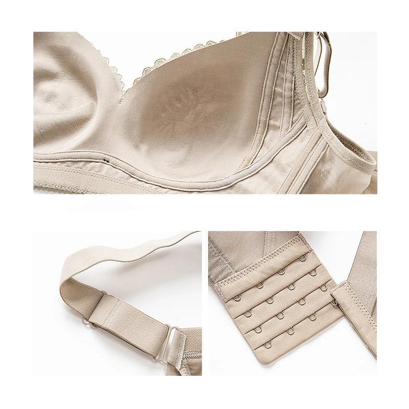 B C D Dámské 3D Košíčky Podprsenka Bez Kostic Pohodlná Plné Košíčky pro Velká Prsa Ženská Sexy Krajka Síťovina Nastavitelná Podprsenka Měkká Tenká Vycpávka Top Podprsenka
