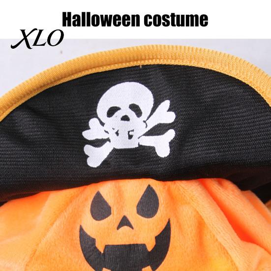 Soft Fabric Pet Costume Cat Pumpkin Pirate Hat, Halloween Cozy Funny Comfortable Kitten Winter Cap Cosplay Hat for Cats, Small Dogs, Holiday