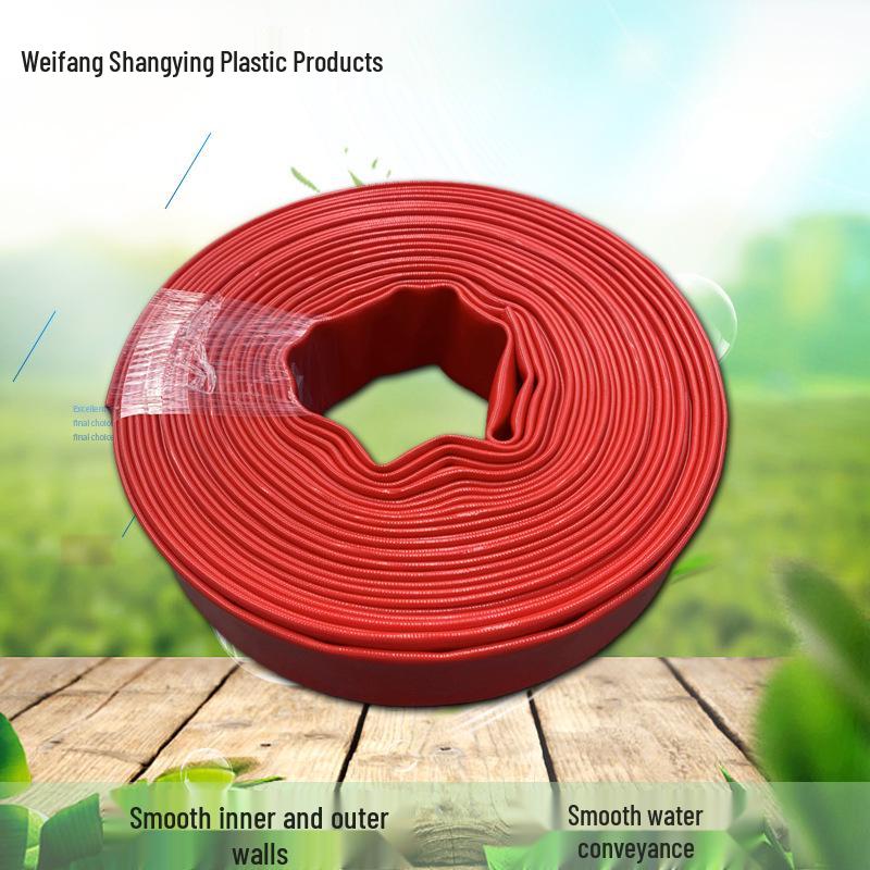 High-Pressure PVC Irrigation Hose - Flexible, All-Weather, Drought-Resistant (Red/Blue)