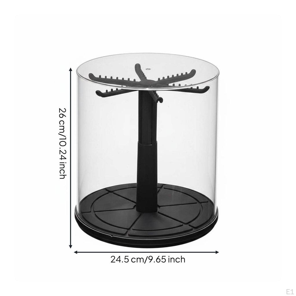 Rotating Display Case Transparent Desktop Holder 360° View Box for Desk