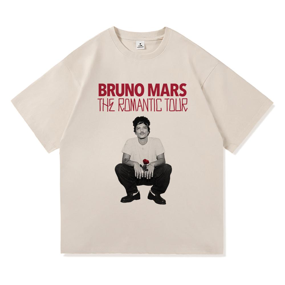 2026 Summer Trend Tshirt Breathable Cotton Retro Music Style Portrait Rose Letter Graphic Print Unisex Casual Sweat Tops