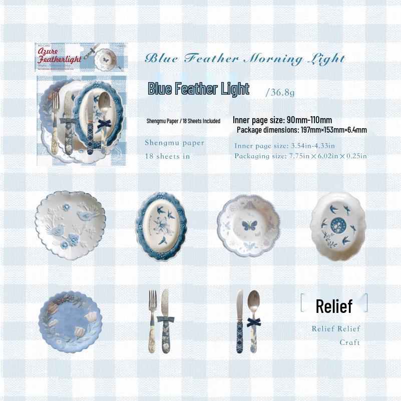 Mò Mò Shēng Letterpress Embossed Stickers - Utensil Utopia Series for Journals & Collages (6 Designs)